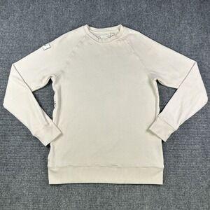 Sokfy Cream Crewneck Pullover Sweatshirt Mens Medium Beach Surf West Coast Print